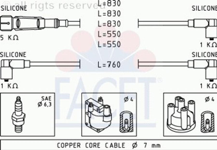 FACET 4.9669 - Комплект проводов зажигания autodnr.net