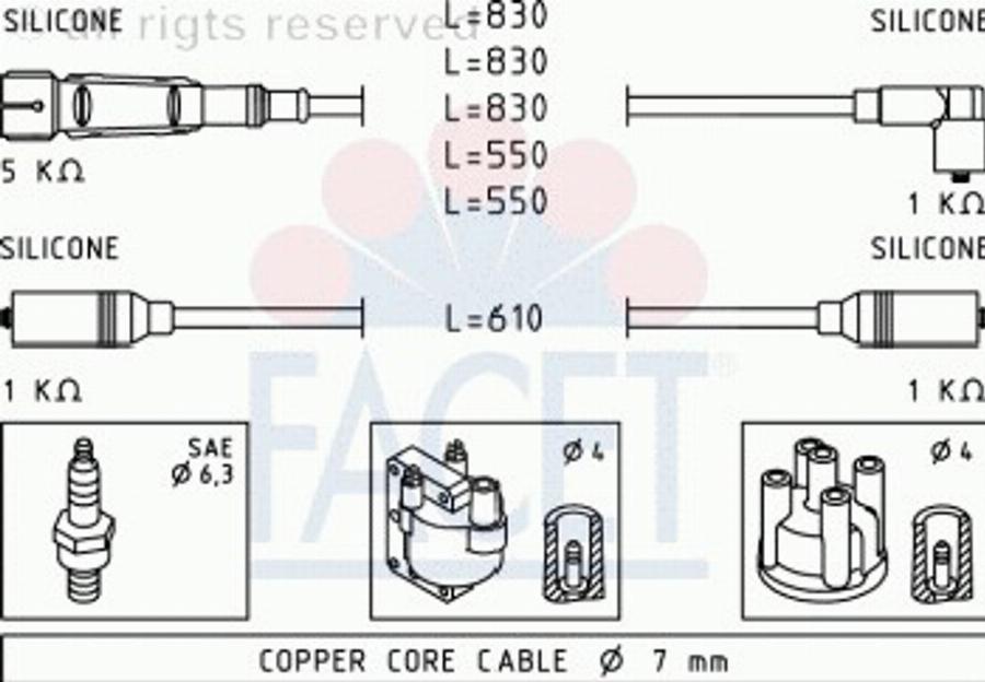 FACET 49672 - Комплект проводов зажигания autodnr.net