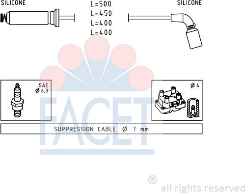 FACET 4.9730 - Комплект проводов зажигания autodnr.net