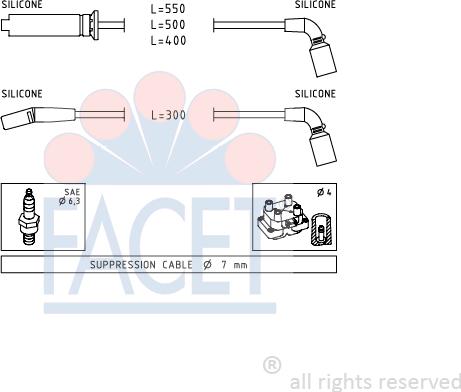 FACET 4.9731 - Комплект проводов зажигания avtokuzovplus.com.ua