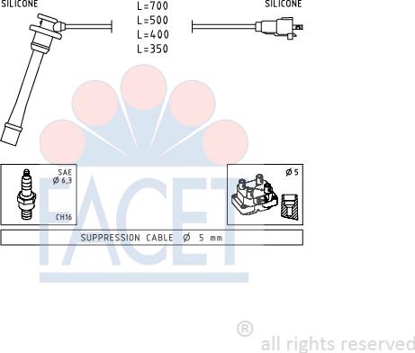 FACET 4.9792 - Комплект проводів запалювання autocars.com.ua