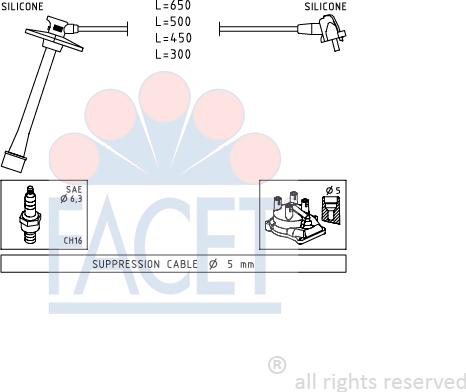 FACET 4.9793 - Комплект проводов зажигания avtokuzovplus.com.ua