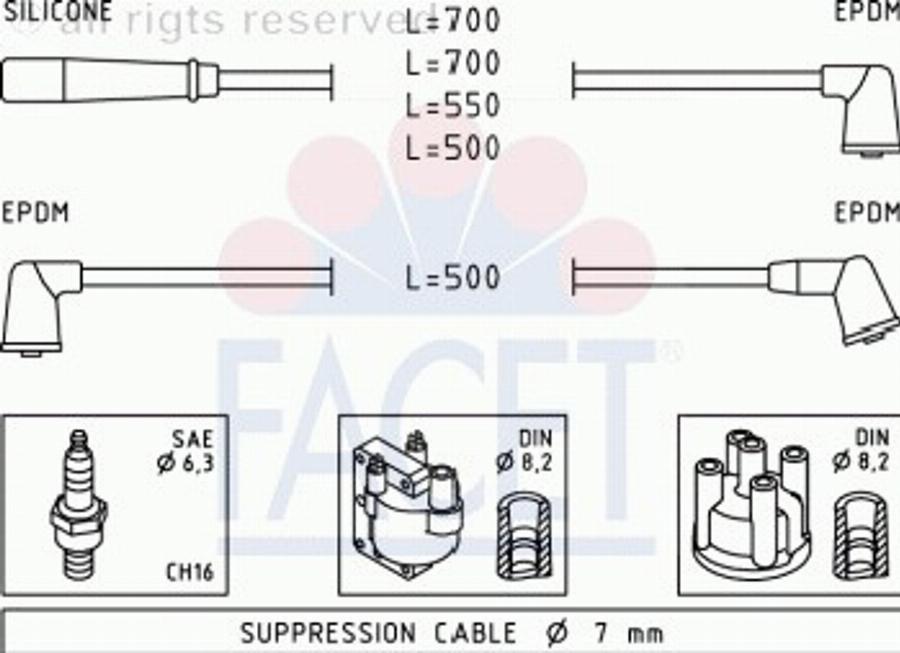 FACET 4.9798 - Комплект проводов зажигания autodnr.net