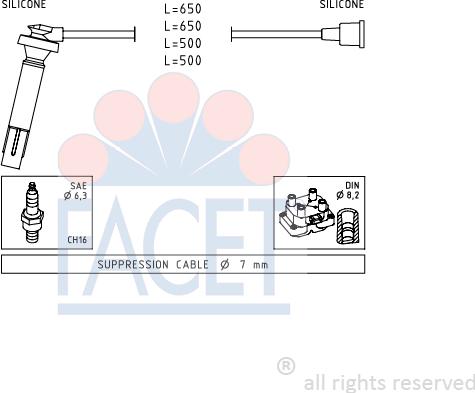 FACET 4.9819 - Комплект проводів запалювання autocars.com.ua