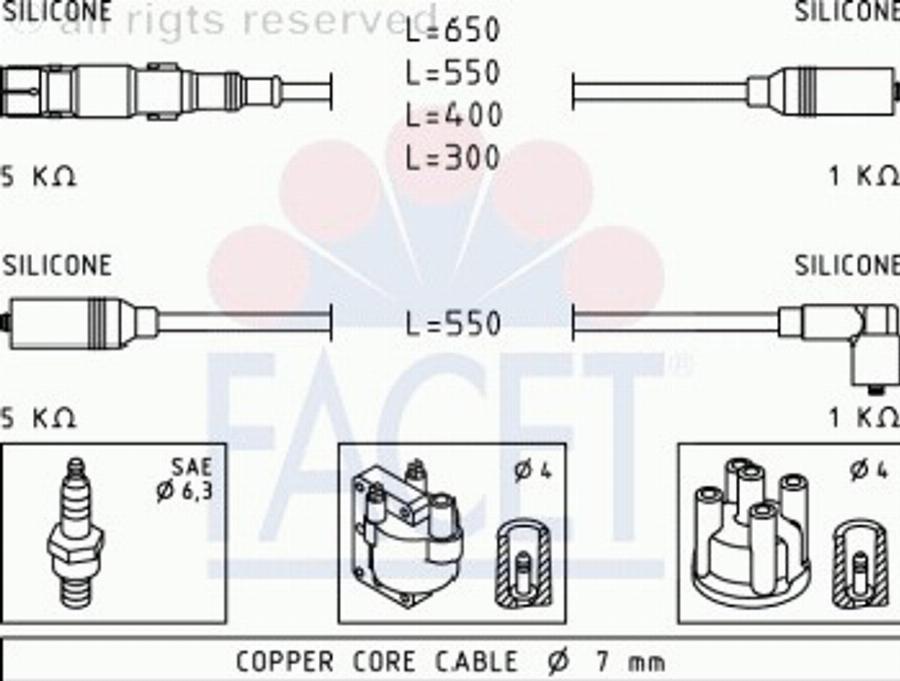 FACET 49936 - Комплект проводов зажигания autodnr.net