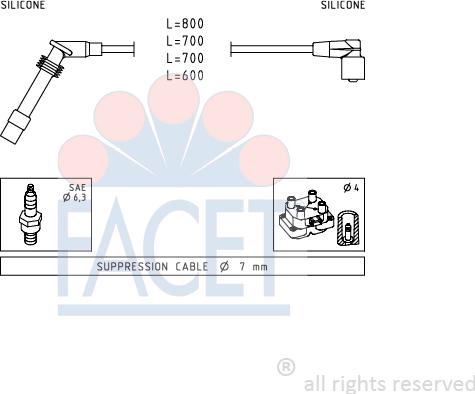 FACET 4.9947 - Комплект проводів запалювання autocars.com.ua