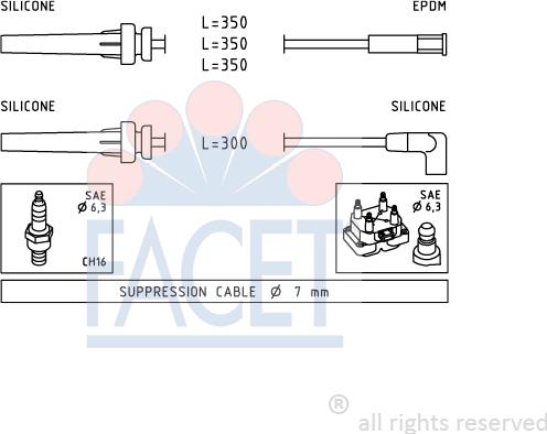 FACET 4.9990 - Комплект проводів запалювання autocars.com.ua