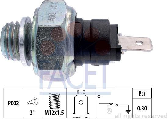 FACET 7.0001 - Датчик тиску оливи OM 601-611 >03 autocars.com.ua