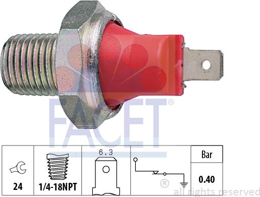 FACET 7.0032 - Датчик, тиск масла autocars.com.ua