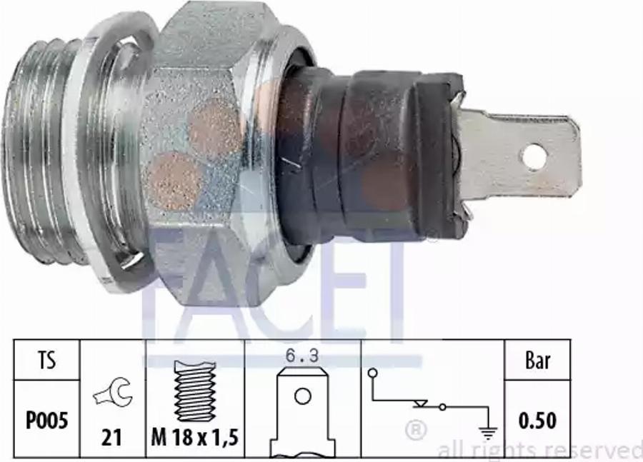 FACET 7.0080 - Датчик, тиск масла autocars.com.ua