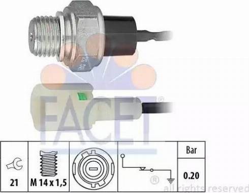 FACET 7.0120 - Датчик, тиск масла autocars.com.ua