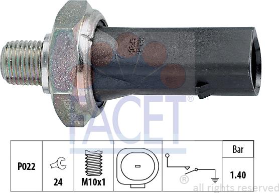 FACET 70135 - Датчик, тиск масла autocars.com.ua