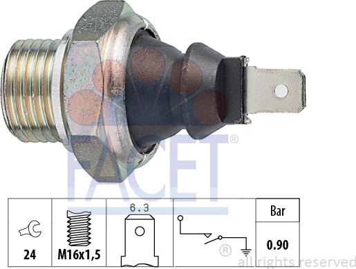 FACET 7.0140 - Датчик, тиск масла autocars.com.ua