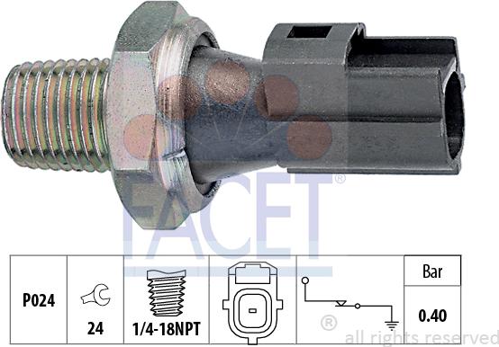 FACET 7.0145 - Датчик тиску оливи 0.4bar-1 конт.-чорний Ford Transit-Fiat Ducato 1.3-3.2 95- autocars.com.ua