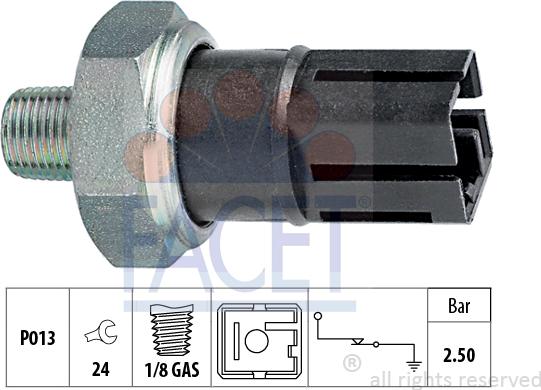 FACET 70160 - Датчик, тиск масла autocars.com.ua