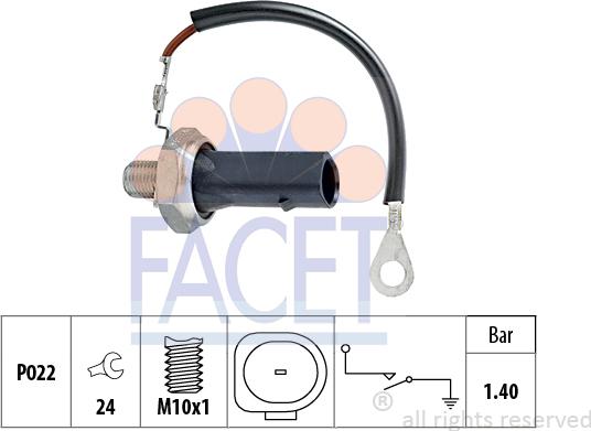 FACET 7.0167 - Датчик, давление масла avtokuzovplus.com.ua