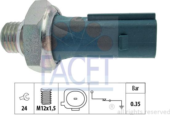 FACET 7.0177 - Датчик давления масла Mercedes Benz W169-245 M266 04-> 7.0177 FACET autocars.com.ua