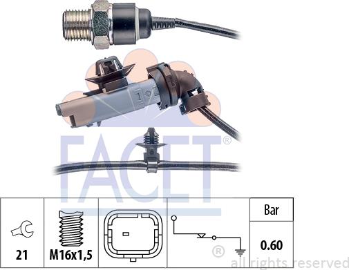 FACET 70199 - Датчик, тиск масла autocars.com.ua