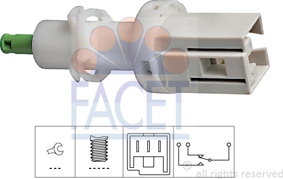 FACET 71069 - Вимикач ліхтаря сигналу гальмування autocars.com.ua