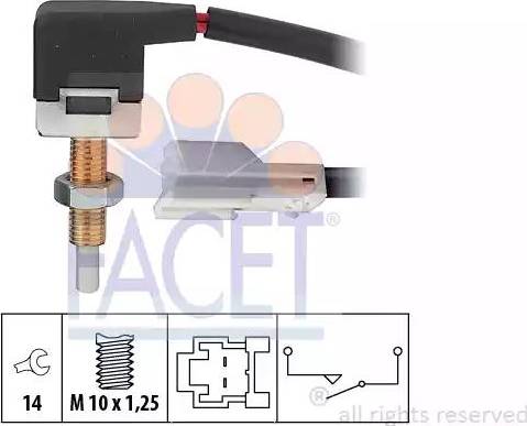 FACET 7.1174 - Выключатель, привод сцепления (управление двигателем) avtokuzovplus.com.ua