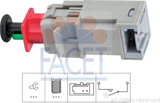 FACET 71207 - Выключатель, привод сцепления (Tempomat) www.autodnr.net