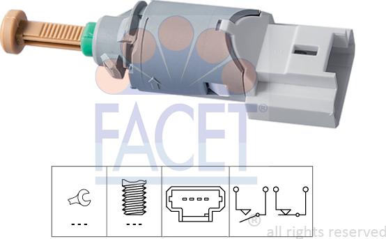 FACET 7.1227 - Выключатель фонаря сигнала торможения autodnr.net