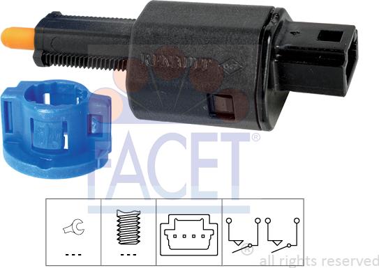 FACET 7.1306 - Вимикач, привід зчеплення (Tempomat) autocars.com.ua