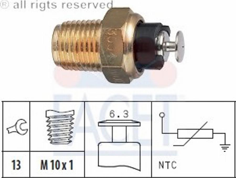 FACET 73004 - Датчик, температура охолоджуючої рідини autocars.com.ua