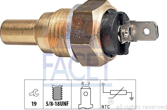 FACET 7.3029 - Датчик, температура охолоджуючої рідини autocars.com.ua