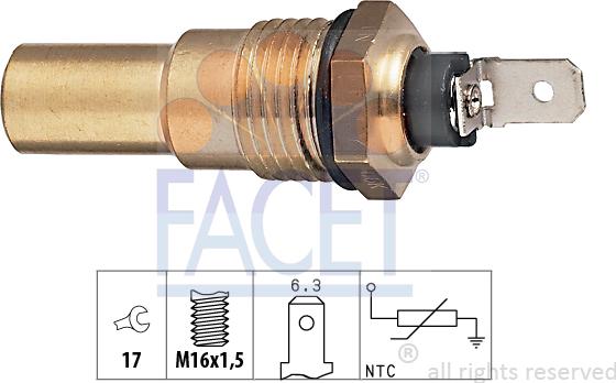 FACET 7.3035 - Датчик, температура охолоджуючої рідини autocars.com.ua