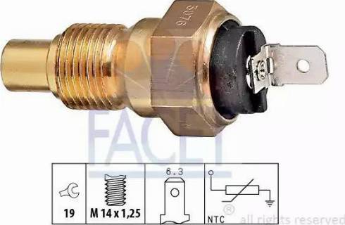 FACET 7.3076 - Датчик, температура охолоджуючої рідини autocars.com.ua