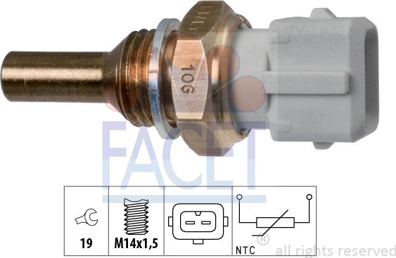 FACET 73126 - Датчик, температура охолоджуючої рідини autocars.com.ua