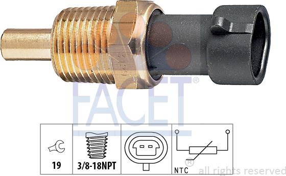 FACET 7.3129 - Датчик, температура масла avtokuzovplus.com.ua