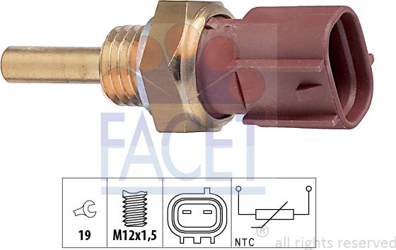 FACET 7.3213 - Датчик, температура охлаждающей жидкости avtokuzovplus.com.ua