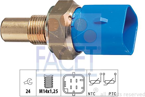 FACET 7.3320 - Датчик, температура охлаждающей жидкости autodnr.net