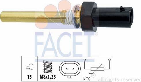 FACET 7.3402 - Датчик, температура охлаждающей жидкости avtokuzovplus.com.ua