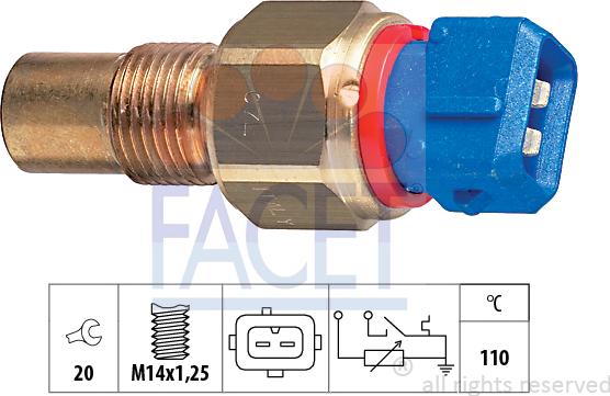 FACET 7.3521 - Датчик, температура охолоджуючої рідини autocars.com.ua