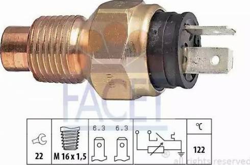 FACET 7.3525 - Датчик, температура охолоджуючої рідини autocars.com.ua