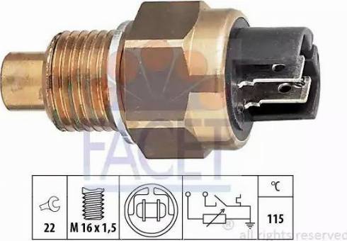 FACET 7.3543 - Датчик, температура охолоджуючої рідини autocars.com.ua