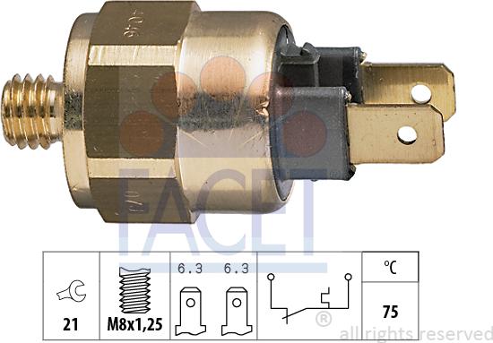 FACET 7.4046 - Датчик, температура охлаждающей жидкости avtokuzovplus.com.ua