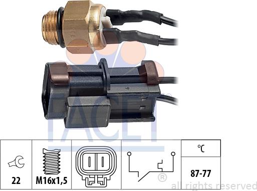 FACET 7.5056 - Термовимикач, вентилятор радіатора / кондиціонера autocars.com.ua