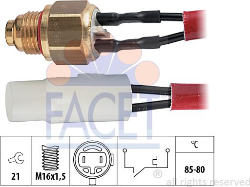 FACET 7.5065 - Термовыключатель, вентилятор радиатора / кондиционера avtokuzovplus.com.ua