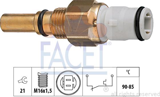 FACET 7.5090 - Термовимикач, вентилятор радіатора / кондиціонера autocars.com.ua