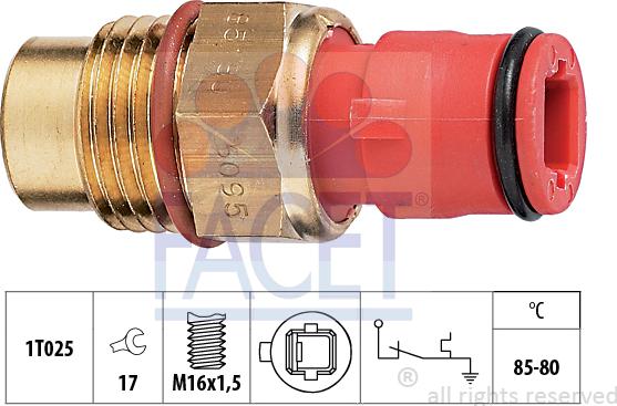 FACET 7.5095 - Термовимикач, вентилятор радіатора / кондиціонера autocars.com.ua
