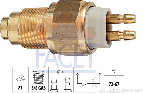 FACET 7.5125 - Термовимикач, вентилятор радіатора / кондиціонера autocars.com.ua