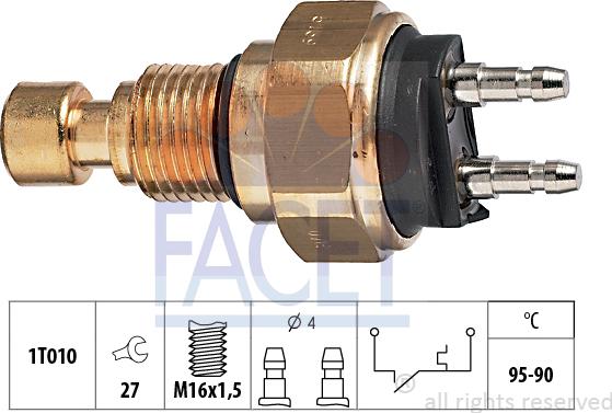FACET 7.5139 - Термовимикач, вентилятор радіатора / кондиціонера autocars.com.ua