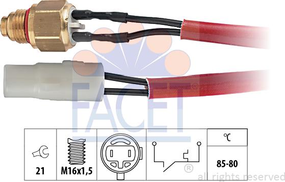 FACET 7.5150 - Термовыключатель, вентилятор радиатора / кондиционера avtokuzovplus.com.ua