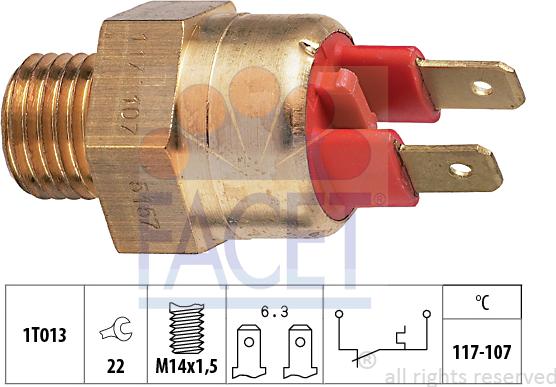 FACET 7.5157 - Термовимикач, вентилятор радіатора / кондиціонера autocars.com.ua