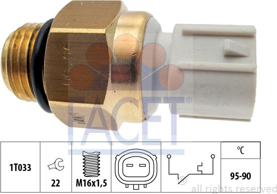 FACET 7.5174 - Термовимикач, вентилятор радіатора / кондиціонера autocars.com.ua