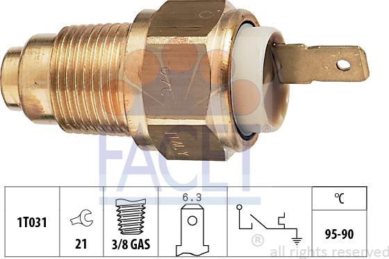 FACET 7.5226 - Термовимикач, вентилятор радіатора / кондиціонера autocars.com.ua